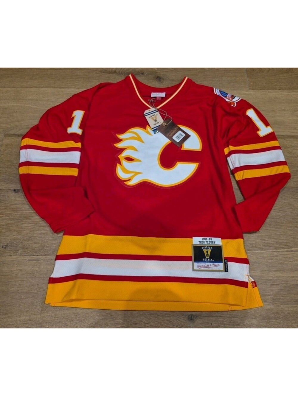 Mitchell & Ness Theo Fleury Calgary Flames '89 Stanley Cup Jersey Men's Small S